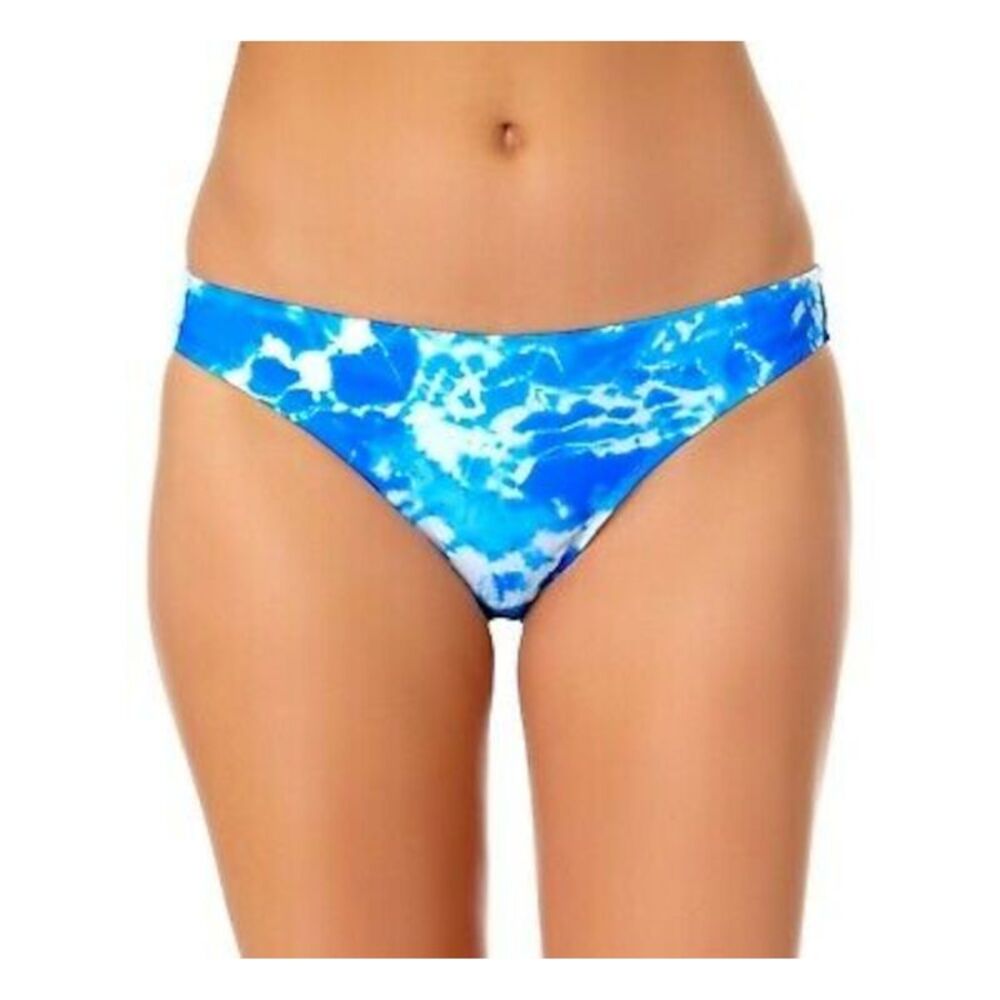 CALIFORNIA WAVES Women's Blue Stretch Hipster Swimsuit Bottom L